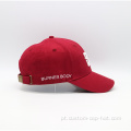 Custom 6 Painel 3d Bordado Red Baseball Cap